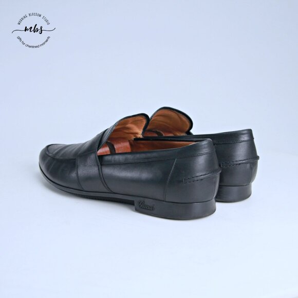 Gucci Cirano Signature Penny Loafers Black Men Gucci's Size 9 - Picture 5 of 16